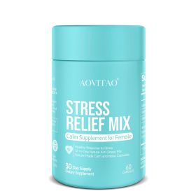 GABA Stress Relief Supplement Calm Pill for Anxiousness Nervousness Irritability Fatigue Exam Interview Seminar (size: 60Count* 1Pack)