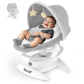 3-in-1 Baby Swing with Motion Detection, Hands-Free Electric Infant Swing for Soothing Sleep, 3 Modes, 5 Speeds, Bluetooth & Lullabies (Color: White)