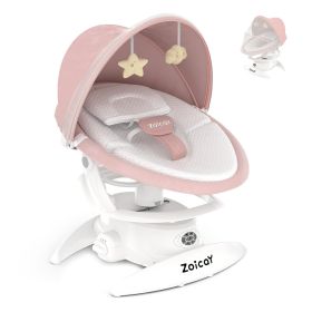 3-in-1 Baby Swing with Motion Detection, Hands-Free Electric Infant Swing for Soothing Sleep, 3 Modes, 5 Speeds, Bluetooth & Lullabies (Color: Pink)