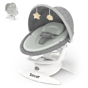 3-in-1 Baby Swing with Motion Detection, Hands-Free Electric Infant Swing for Soothing Sleep, 3 Modes, 5 Speeds, Bluetooth & Lullabies (Color: gary)