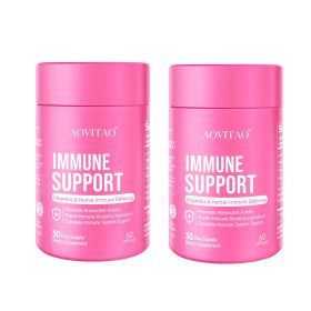 Immune Support Supplement Natural Herbal Cognitive Support Booster and Mushroom with Lion's Mane, Reishi Supplement for Memory Cognitive (size: 60Count* 2Packs)